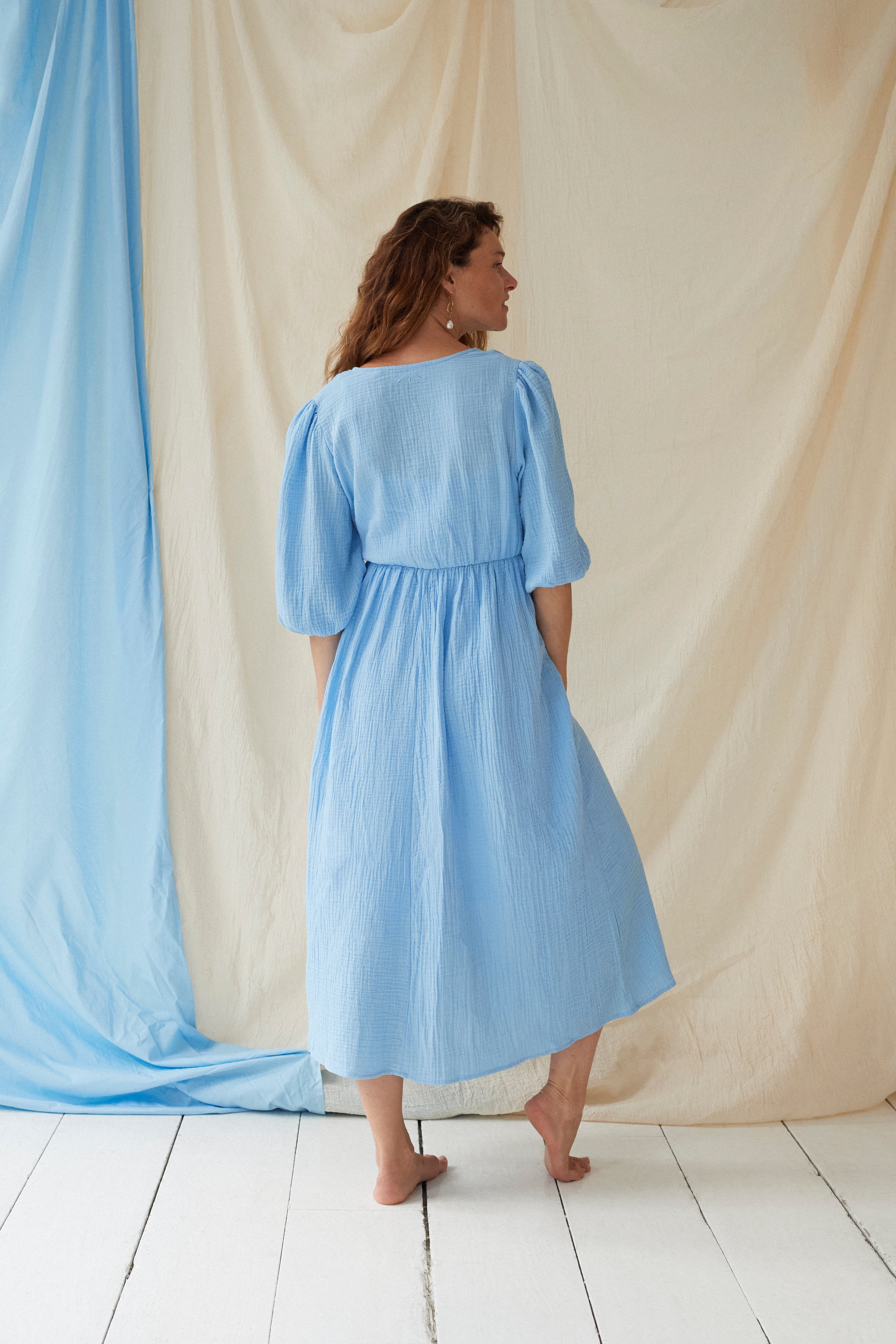 Pregnancy dress in blue | ATELIER MELON: Pregnancy wear, reinvented. Atelier Melon Pregnancy dress in blue | ATELIER MELON: Pregnancy wear, reinvented. Atelier Melon