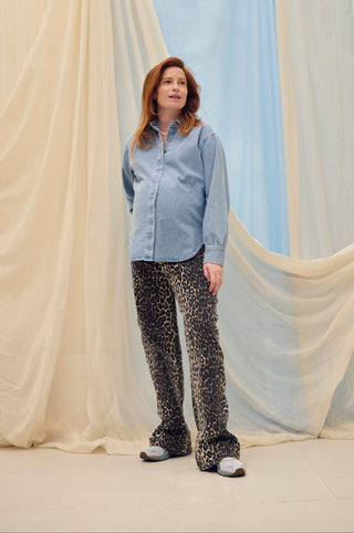 The Wide Jeans in Leopard